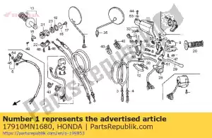 honda 17910MN1680 cable comp. a, acelerador - Lado inferior