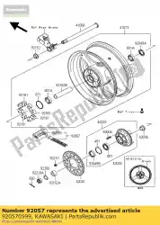 Qui puoi ordinare catena, trasmissione, ek525rmx2 / 3d zx100 da Kawasaki , con numero parte 920570599: