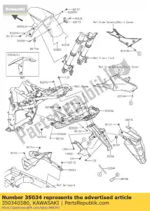 kawasaki 350340580 license plate holder, black - Lower part