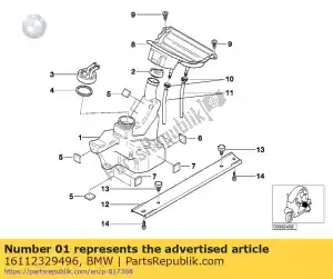 bmw 16112329496 brandstoftank,      zwart - Rechterkant