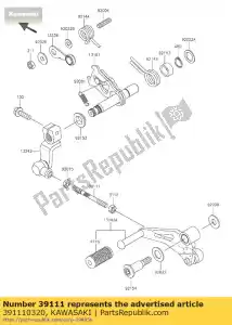 kawasaki 391110320 rod-tie bx250aef - Lado inferior