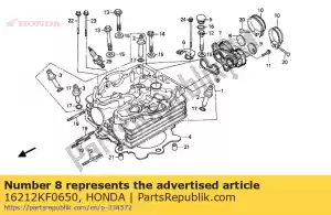 Honda 16212KF0650 jato, isolador r - Lado inferior