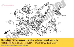 Honda 50100MGSD50ZA marco bod * nh389m * - Lado inferior