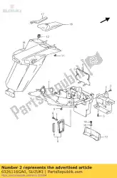 Aquí puede pedir cubierta, guardabarros de Suzuki , con el número de pieza 6326116GA0: