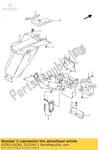 Suzuki 6326116GA0 cubierta, guardabarros - Lado inferior