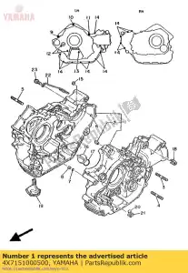 Yamaha 4X7151000500 carter assy - Onderkant