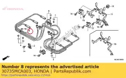 Aqui você pode pedir o tampa comp., alta tensão (5) em Honda , com o número da peça 30735MCA003: