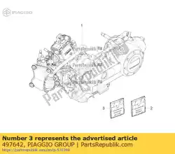 Aqui você pode pedir o kit de juntas em Piaggio Group , com o número da peça 497642: