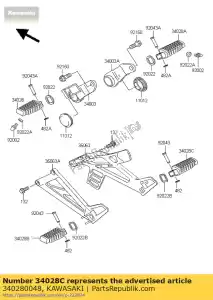 Kawasaki 340280048 paso, rr, rh - Lado inferior