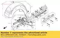 80110MEG641ZB, Honda, set parafanghi, rr. * r114cu * honda vt shadow c vt750c 750 , Nuovo