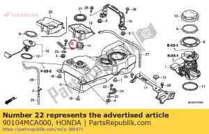 honda 90104MCA000 perno, especial, nshf, 6x34 - Lado inferior