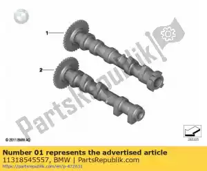 bmw 11318545557 inlet camshaft - Bottom side