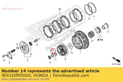 Aqui você pode pedir o arruela, mola, 22 mm em Honda , com o número da peça 90432MM5000: