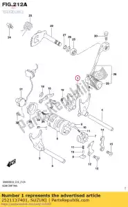 suzuki 2521137401 horquilla, cambio de marchas - Lado inferior