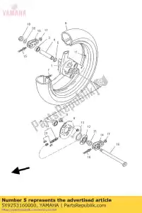 yamaha 5Y9253160000 flange, espaçador 2 - Lado inferior