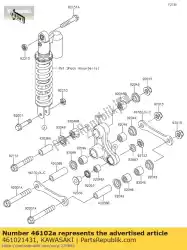 stang, ophanging, l = 87,3 van Kawasaki, met onderdeel nummer 461021431, bestel je hier online: