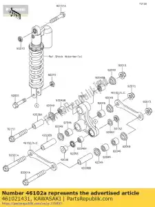 Kawasaki 461021431 stang, ophanging, l = 87,3 - Onderkant