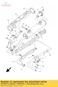 yamaha 5UHE47110000 uitlaat 1 - Onderkant