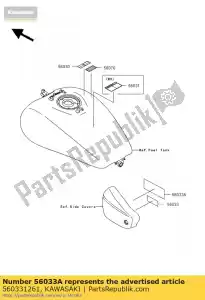 Kawasaki 560331261 rótulo-manual, sa diária - Lado inferior