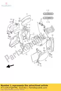 suzuki 4711041FQ0YMK cubierta comp, lateral - Lado inferior