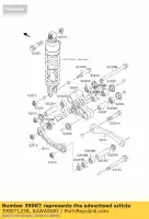 390071238, Kawasaki, Arm-susp, uni trak zx1100-e1 kawasaki gpz 1100 1995 1996 1998, Nuovo