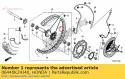 Aqui você pode pedir o falou conjunto, fr. (240 mm) em Honda , com o número da peça 06440KZ4J40: