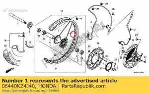 honda 06440KZ4J40 falou conjunto, fr. (240 mm) - Lado inferior