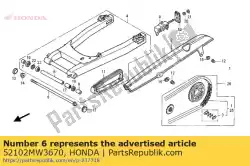 Aquí puede pedir collar, distancia de pivote de Honda , con el número de pieza 52102MW3670: