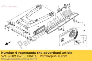 Honda 52102MW3670 collar, distancia de pivote - Lado inferior