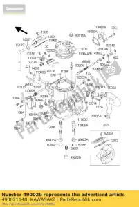 kawasaki 490021148 guide-valve,idle kx250-l4 - Bottom side