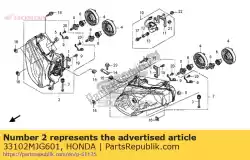 geen beschrijving beschikbaar op dit moment van Honda, met onderdeel nummer 33102MJG601, bestel je hier online: