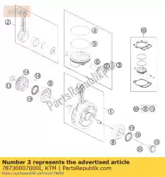 Aquí puede pedir pistón i d = 95 mm de KTM , con el número de pieza 78730007000I: