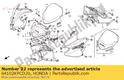 Qui puoi ordinare gomma, parabrezza da Honda , con numero parte 64102KPCD20: