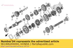 Here you can order the bearing, radial ball, 620 from Honda, with part number 961406204000: