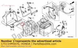 Aqui você pode pedir o borracha, espaçador de tanque em Honda , com o número da peça 17511HM5670:
