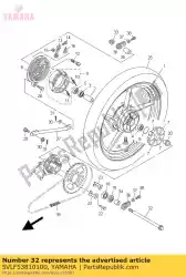 Here you can order the axle, wheel from Yamaha, with part number 5VLF53810100: