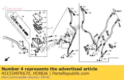 Here you can order the stay,fr brake hos from Honda, with part number 45155MFR670:
