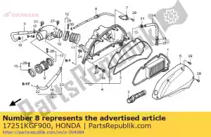 Honda 17251KGF900 comp tubo, vazamento de ar - Lado inferior