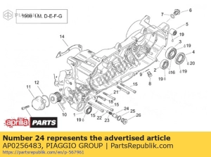 aprilia AP0256483 oil press valve body - Bottom side