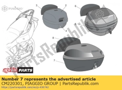 Aprilia CM220301, Top case. en relief rue c ii-47l, OEM: Aprilia CM220301