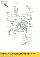 130311245, Kawasaki, vilebrequin-comp zx600-c1 kawasaki eliminator gpx gpz zl 600 1985 1986 1987 1988 1989 1990 1993 1994 1995 1996 1997, Nouveau