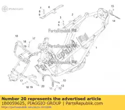 ondersteuning dwarsbalk koelvloeistof van Piaggio Group, met onderdeel nummer 1B0059625, bestel je hier online: