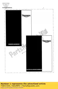 triumph T3851540 eigenaarshandboek assy - Onderkant