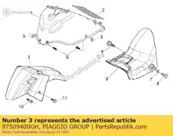 Here you can order the mudguard from Piaggio Group, with part number 97509400GH: