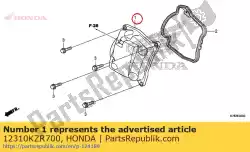 Ici, vous pouvez commander le couvercle comp., culasse auprès de Honda , avec le numéro de pièce 12310KZR700: