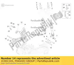 Qui puoi ordinare rondella piatta da Piaggio Group , con numero parte 1C001145: