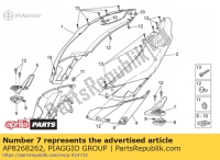 AP8268262, Aprilia, coperchio posteriore sinistro .. argento, Nuovo