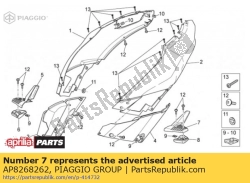 Aprilia AP8268262, Lh cover rear footr.. silver, OEM: Aprilia AP8268262