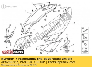 aprilia AP8268262 lh cover rear footr.. silver - Bottom side