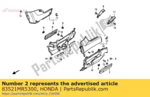 Honda 83521MR5300 feuille, couverture inférieure - La partie au fond